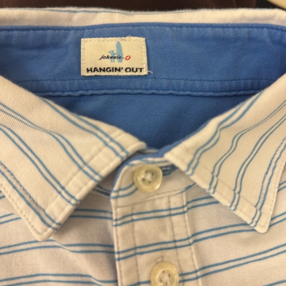 Johnnie-O Blue / White Stripe Cotton Polo Size small - Picture 7 of 7